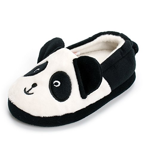 ESTAMICO Toddler Boys Girls' Panda Slippers Cartoon Warm Winter House Shoes, US 9-10 M