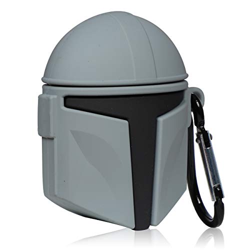 Stsnano Cute Case For Airpod 2/1, Cartoon Character Design Funny Kawaii Fun Air Pods Soft Silicone Cover, Unique 3D For Men Girls Boys Women Teen Cases For Airpods 2&1 (Dark Grey Warrior #TOP1