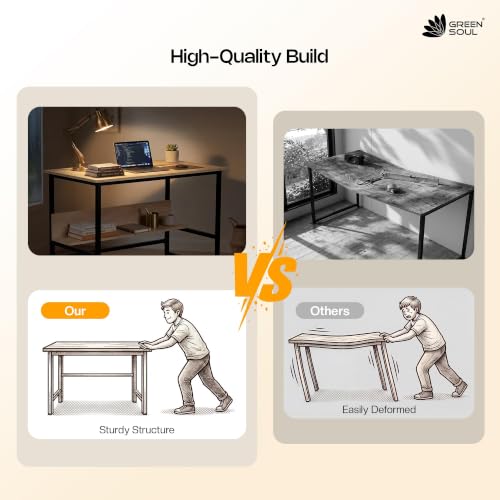 Image of Green Soul Origin Office Desk and Study Table| Computer Table for Home pc for Students and Adults|1-Year Assurance| European Light