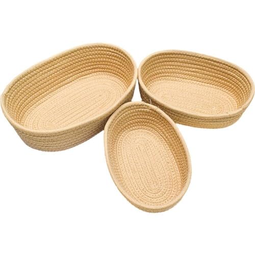 Cesta de almacenamiento tejida de algodón para cosméticos y mesa 2