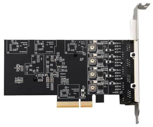 4 puertos 2.5G Tarjeta de Red PCIe x4, Adaptador Ethernet 10/100/1000Mbps/2.5Gbps, Disipador de Calor, Conector Dorado, ECC y CRC, para Escritorio Virtualización PXE Boot sin Disco, Gaming NAS miniatura 3