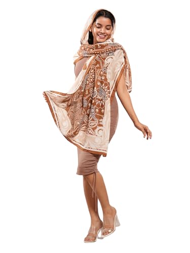 Image of Viscose Scarf for Women | Lightweight & Long | Stole for Women - Stylish Design | Neck Scarf, Hair Scarf, & Head Scarf for Women & Girls | All Season Accessory