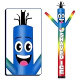 GOODENY 6FT Tall Inflatable Tube Man Shaved Ice Wacky Wavy Dancing Guy (9''Diameter) for Outdoor Decoration Advertising Business Promotion - Blue (Blower Not Included)