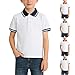 Dademeo Boys Short-Sleeve School Uniform Pique Collared Button Closure Moisture Wicking 2-15 Years Dress Shirts for Toddler