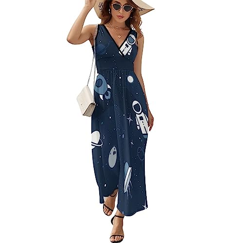 Robe sans manches imprimée fleurie col V robe légère à volants S