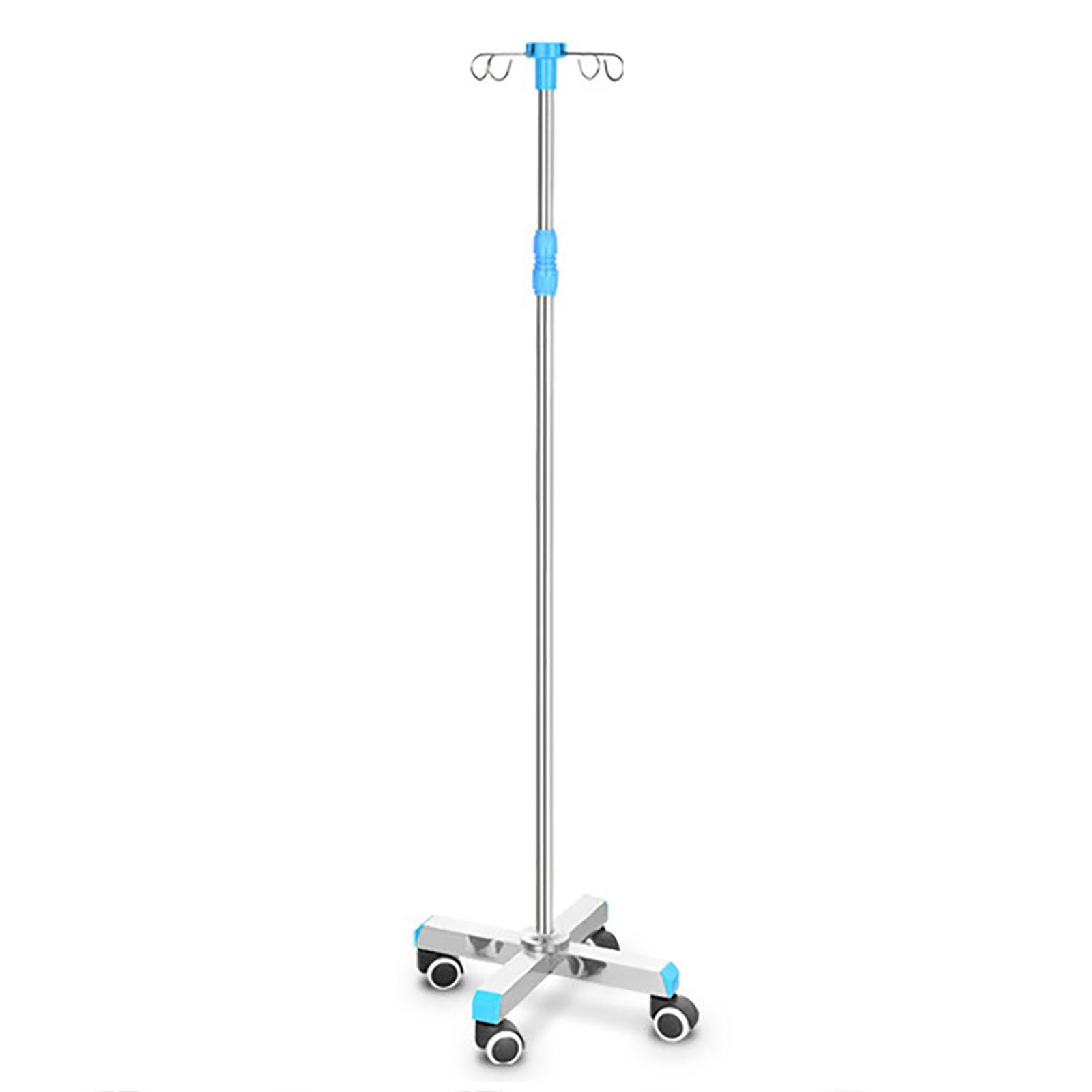 Poste de Soporte Intravenoso, Soporte de Bolsa para Suero Intravenoso de Pie, Portátiles Soportes Intravenosos con Altura Ajustable (Size : Stainless Steel)