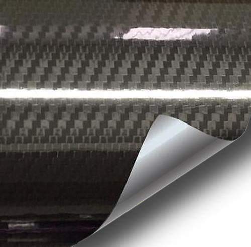 VViViDEpoxy High Gloss Black 5D Carbon Vinyl Automotive Wrap Film (15ft x 5ft) DIY Easy to Install No Mess Self Adhesive Paint Replacement Decal
