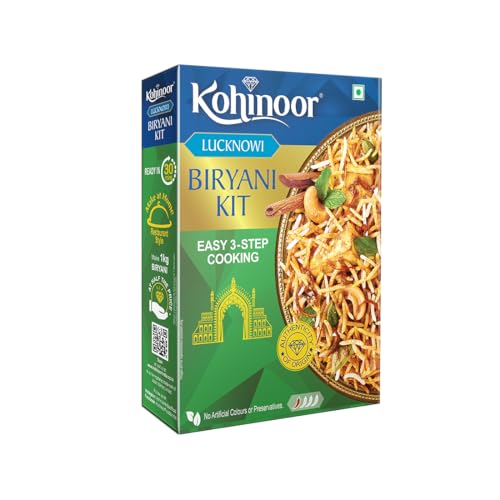 Image of Kohinoor Basmati Biryani Kit Lucknowi, 333 grams | Ready-to-Cook Authentic Biryani | Easy 3-Step Recipe (Pack of 3)