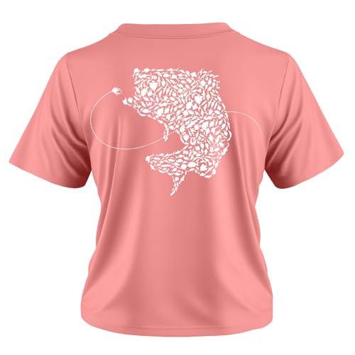 Palmyth Womens Fishing Shirt, Tie Front UPF 50+ Sun Shirts Rash Guard Crewneck Cropped Tops Fashion Unique Pattern Tee2