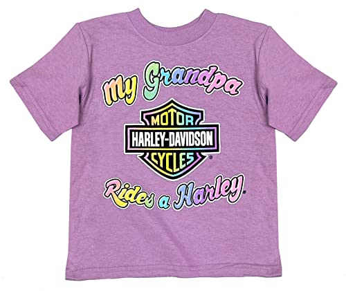 Harley-Davidson Little Girls' My Grandpa Rides a Harley Short Sleeve T-Shirt
