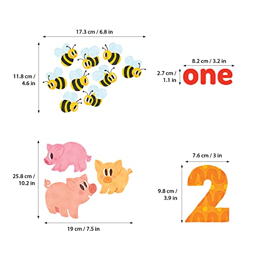 DECOWALL DS6-2020 Numbers Wall Stickers Wall Decals Peel and Stick Removable Wall Stickers for Kids Nursery Bedroom Living Room (English)