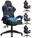🧼【Matériaux premium et respirants】Rempli de mousse haute densité qui ne se déforme pas avec le temps, et recouvert de cuir PU respirant et doux pour la peau, ce fauteuil gamer garantit un confort durable. La conception perforée du siège améliore la ventilation et vous garde au frais même lors de longues sessions de jeu.