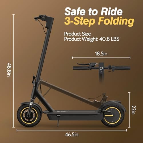MAXSHOT Electric Scooter for Adults, 8.5/10/14" Tires, 19/22Mph, 350W/500W Motor, 21-28 Miles Range, Folding E-Scooter with Dual Suspension,APP Contro - 2