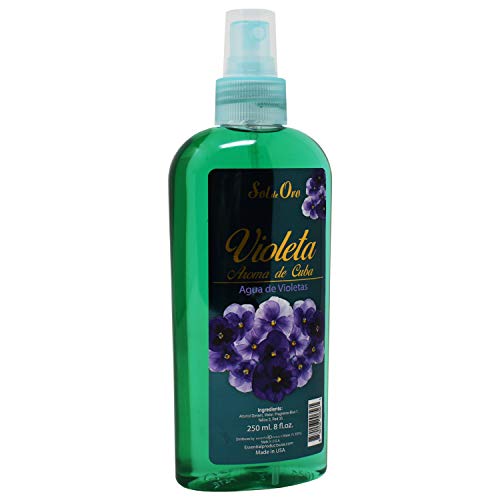 Sol de Oro Violeta Aroma de Cuba Agua de Violetas - Violet Water Spray Fragrance of Cuba 8oz 2 Pack