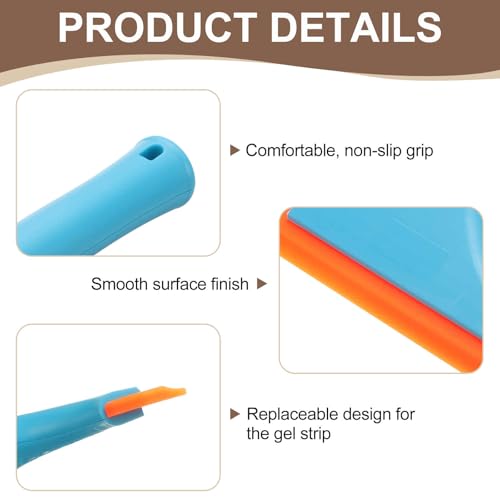 Image of HARFINGTON Squeegee 6 Inch Length Auto Water Blade Shower Squeegee with Non-Slip Handle for Windshield Window Cleaner Glass Door, Blue