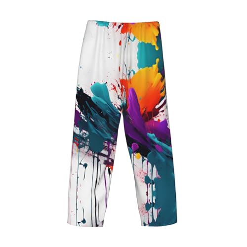 Pantalon de pyjama imprimé éclaboussures pour des soirées cocooning cosy