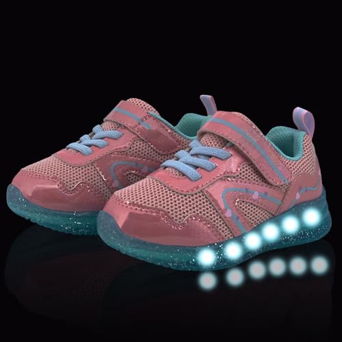 LOUGSIN Girls Boys Light Up Shoes Toddler Lightweight Mesh Breathable Led Flashing Running Sneakers for Toddler and Little Kid4