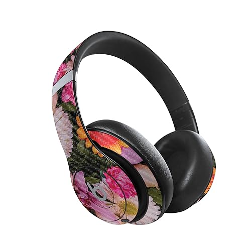 Image of MightySkins Carbon Fiber Skin Compatible with Beats Studio Pro - Watered Flowers | Protective, Durable Textured Carbon Fiber Finish | Easy to Apply