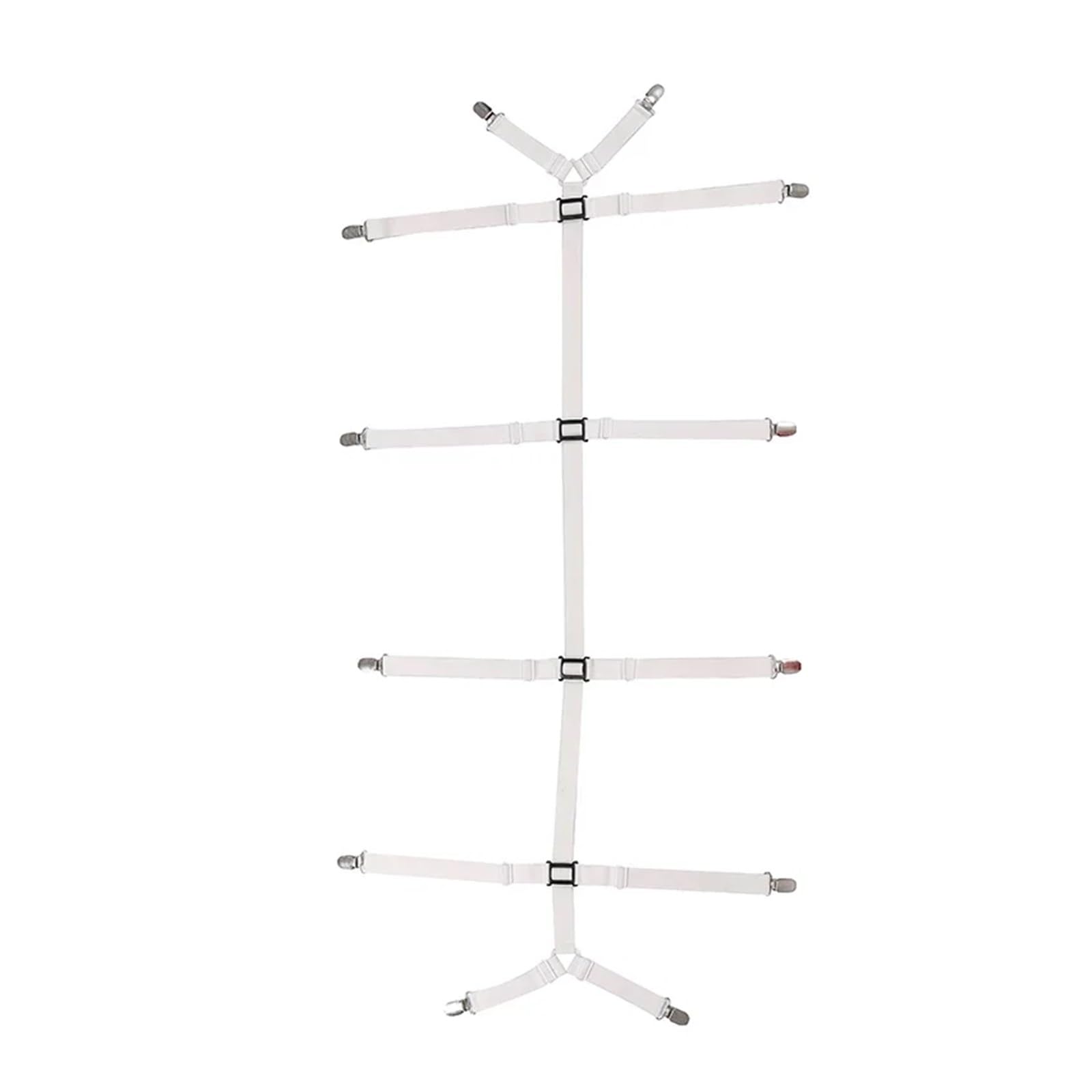 PFMSAAF bed sheet clips 12 Clips Elastic Bed Sheet Grippers Belt Fastener Non-Slip Strap Mattress Clip Fasteners Cover Blankets Organize Gadget for bed(1pc 12 Clips White)