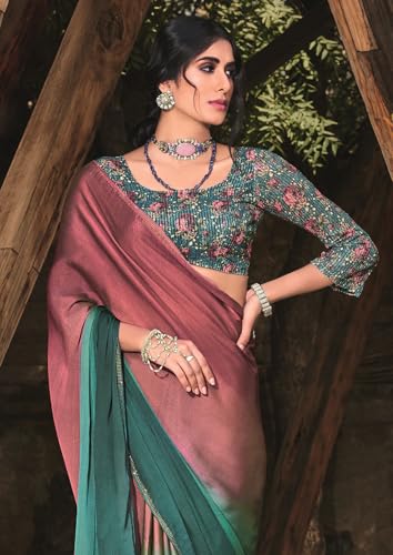 Image of Pandadi Saree Women's Chiffon Saree With Unstitched Blouse Piece