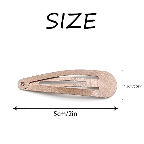 Dofash 5Cm/2In Snap Hair Clips For Styling Sectioning Hair Barrettes For Women Fine Hair Metal Bun Clips For Hair 12 Count/Light Brown+Dark Brown #TOP4