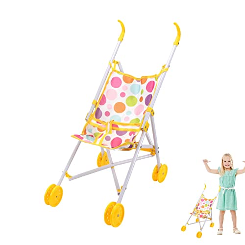 Carrinho de Boneca | Carrinho de Boneca Pólo de Ferro para Crianças Dobráveis ​​ | Crianças brincam