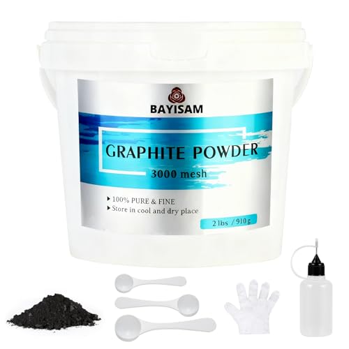 Image of 2LBS Pure Graphite Powder,3000 Mesh Microfine Dry Graphite Lubricant Powder for Locks,Pinewood Cars,Bearings,Reels,Sketches,Paintings