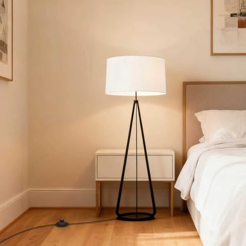 Image of 6ft /1.8m On /Off Extension Cord Foot Switch Pedal, Switch in Middle of Cord, 2-Prong Polarized Plug and Plug in Outlet AWG18 250VAC Step Switch Floor Lamp Christmas Tree Light Push Button Black