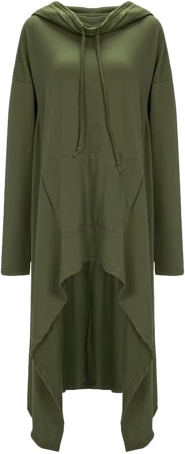 Womens Asymmetric Hem Long Sleeve Loose Casaul Hoodies Sweatshirts Tunic Tops - Image 5