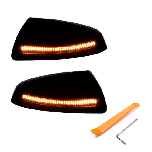 Compatible with 08-11 ML Class W164 10-14 Viano W639 MIXTO BOX W639 2X Amber Sequential Turn Signal Light Side Mirror + 1X Tool Kit