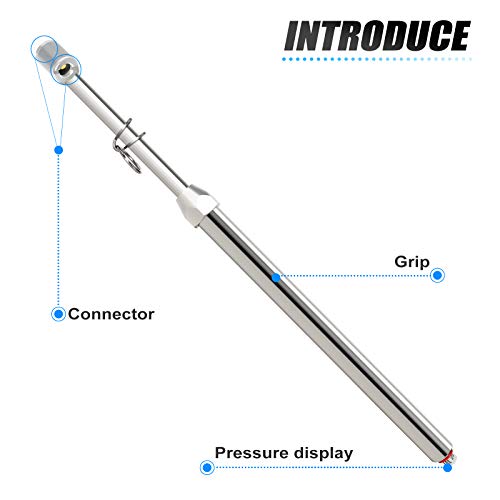 Image of MEANLIN MEASURE 5Pcs Silver Double Straight Type Tire Pressure Gauge,Dual Head Air Pressure Gauge,Pressure Range 10-160 Psi(Suitable for Trucks, etc.