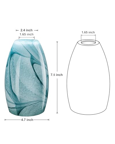 Image of Globe Glass Pendant Lamp Shade Only Light Fixtures Replacement for Mini Pendant Light Art Glass Lamp Covers for Kitchen Island Table lamp glass shade replacement Green Marble
