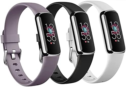 Nigaee 3 Pack Strap Compatible with Fitbit Luxe Strap, Soft Silicone Adjustable Sport Replacement Wrist Bands for Women Men