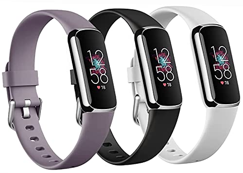 Nigaee 3 Stück Armband Kompatibel für Fitbit Luxe, Weich Verstellbare Ersatz-Sport-Armbänder Kompatibel mit Fitbit Luxe, Klein Groß thumbnail