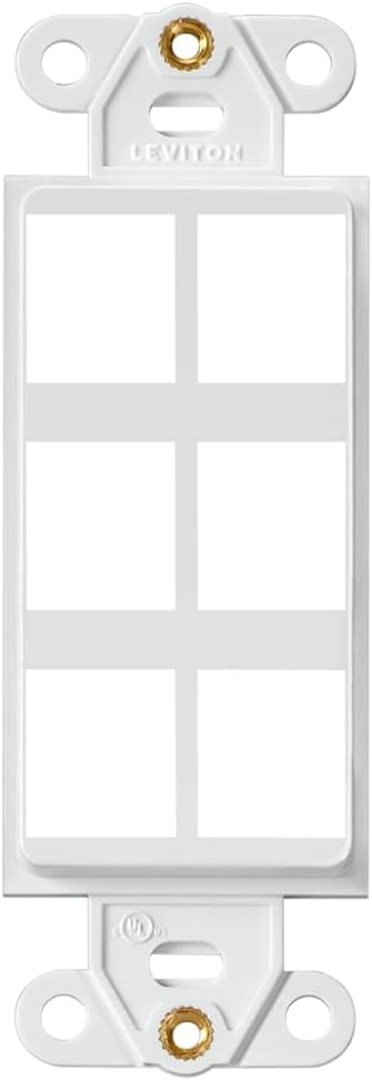 Leviton 41646-W QuickPort Decora Insert, 6-Port, White