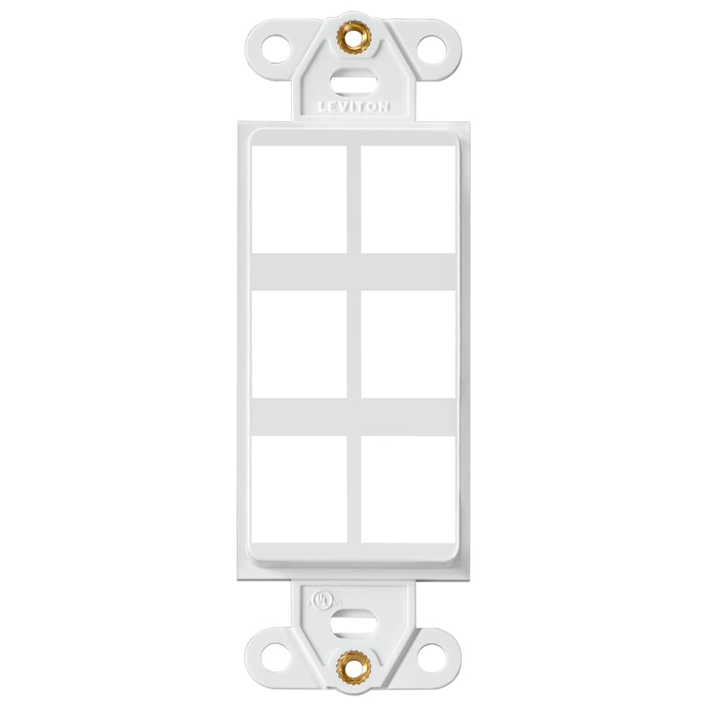 Leviton 41646-W QuickPort Decora Insert, 6-Port, White