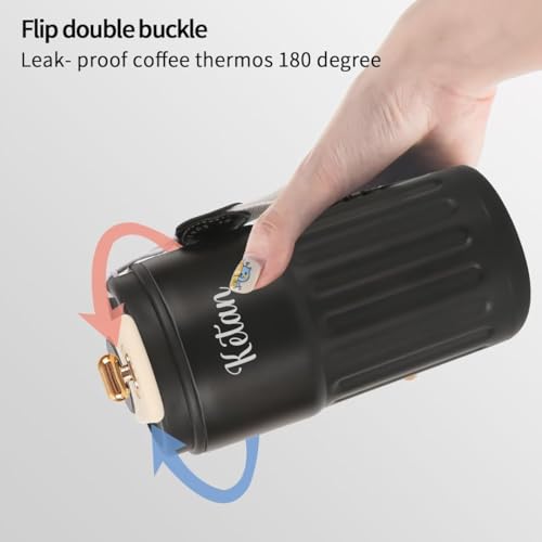 Image of Giftana Personalized Coffee Tumbler with Name, Customized Travel Mug with Lid, Coffee Mug for Men and Women, Birthday Gifts, Valentine's Day Gift, Corporate Gifts for Employee (Black, 420 ml)