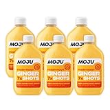 MOJU Ginger Dosing Bottles (6 x 420ml Pack, 42 Shots), Immune Support, Natural Ingredients, No Added Sugars or Sweeteners, Vegan, Ginger Shots
