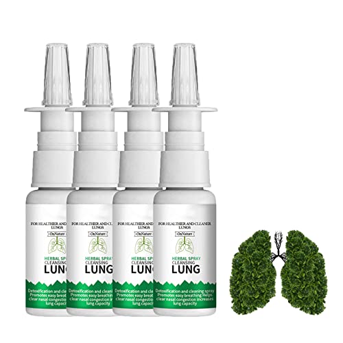 Herbal Spray Cleansing Lung, Herbal Lung Cleansing Spray, Onnature Organic Herbal Lung Cleanse & Repair Nasal Spray Pro, Herbal Lung Cleanse Repair Nasal Spray (4PCS)