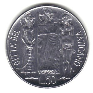 Miniatura 2 de 1981 Vatican City 50 Lire Coin KM#157 - Pope John Paul II