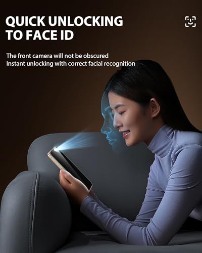 Image of PDDKISS 2 Pack Privacy Screen Protector for iPhone 14 Pro Max (2022) 6.7 inch Black Anti Spy Tempered Glass