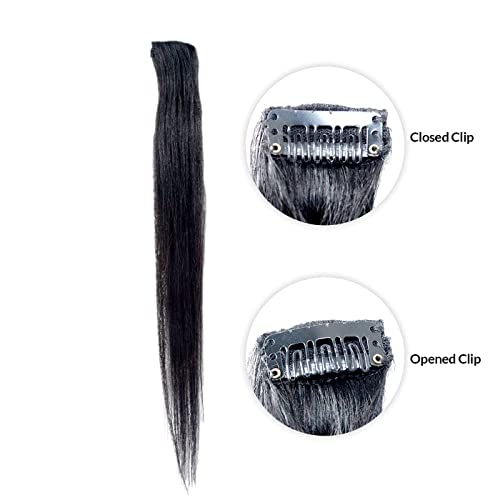 Image of Single Clip Human Hair Side Cover Up Hair Patch Extension For Women And Girls