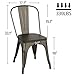 Yaheetech Metal Dining Chairs with Wood Seat/Top Stackable Side Chairs Kitchen Chairs with Back Indoor-Outdoor Classic/Chic/Industrial/Vintage Bistro Café Trattoria Kitchen Gun Metal, Set of 4