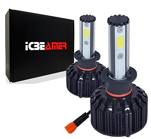 ICBEAMER H7 Real 1:1 IP68 Waterproof Halogen Replacement Fog Lights, Quick Installation, Pack of 2 [Color:6000K White + 30000K Dark Blue]