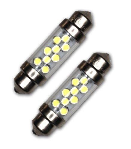 Tuningpros LEDTCL-39M-B9 Trunk Cargo Light LED Light Bulbs Festoon 39mm, 9 LED Blue 2-pc Set