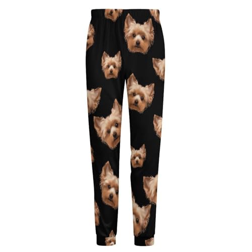 Yorkshire Terrier Cute Yorkie Dog Mens Pajamas Pants Lightweight Pjs Lounge Pants Loungewear with Elastic Waistband 5