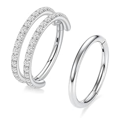 Silver-Single-Double Hoop Double CZ