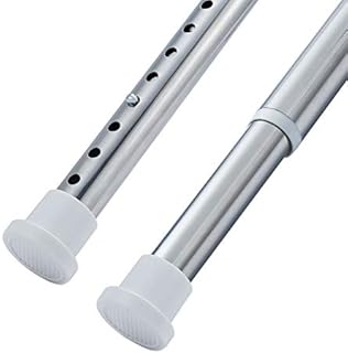 Stainless Steel Spring Tension Rod Extendable Telescopic Shower Curtain Pole Heavy Duty Hanging Bar with No Drilling, 160-210cm, Silver