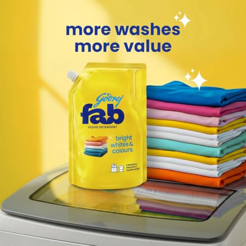Image of Godrej Fab Liquid Detergent Refill Pouch for Machine & Bucket Wash - 850ml /950ml
