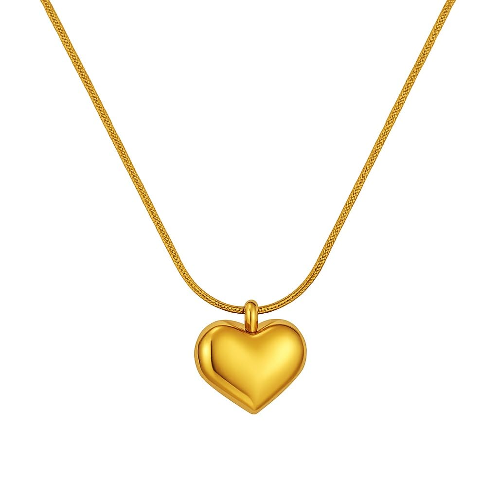 pendant necklace chain for women girls Love anti tarnish stainless steel gold stylish Neck Chain | Heart Locket | Modern Design | Birthday Gift Valentine| Aesthetic Jewellery | Accessories